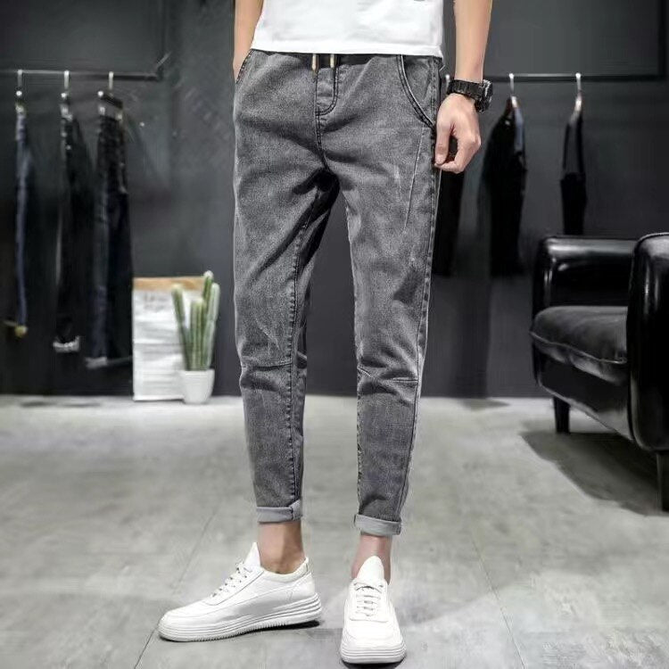 Jeans Men Pants Casual Cotton Denim Trousers Multi Pocket Cargo Jeans Men New Fashion Denim Pencil Pants Side Pockets Cargo