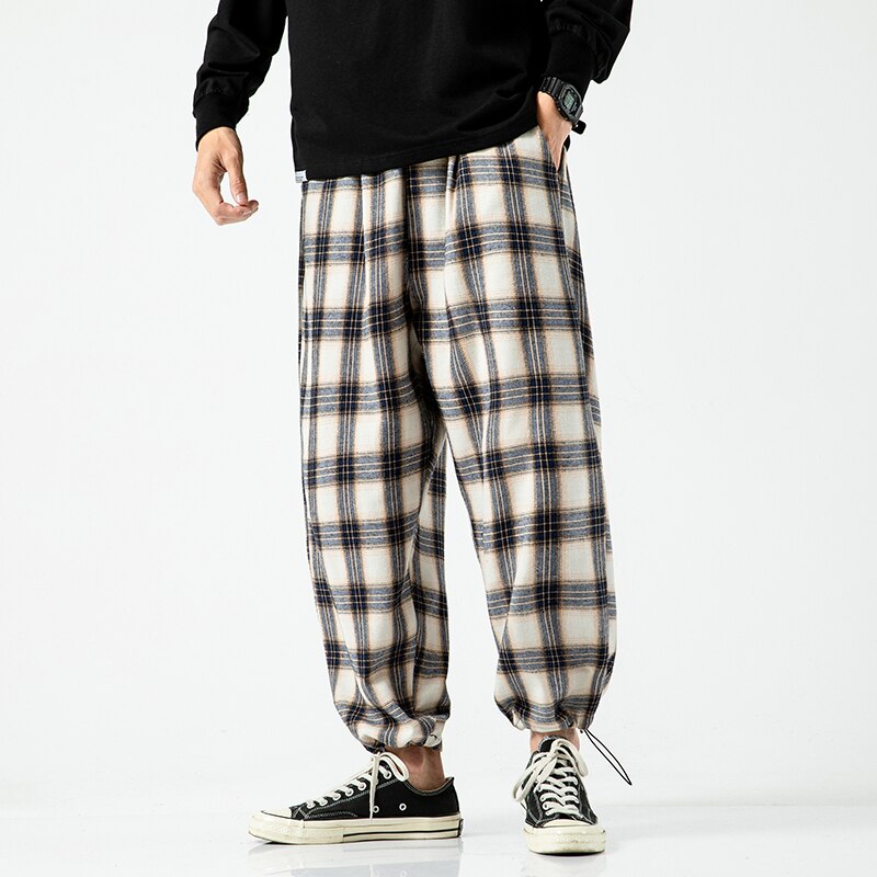 Streetwear Plaid Pants Men’s Casual Straight Trousers for Men Woman Harajuku Hip-hop Harem Pants Male Loose Oversized 5XL