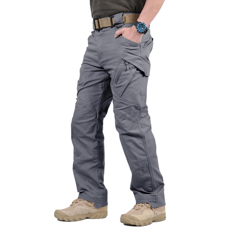 Outdoor Military Tactical Pants Men's Casual Loose Zipper Pocket Solid Color Cargo Pants X9 Men's Sports Combat Jogging Trousers