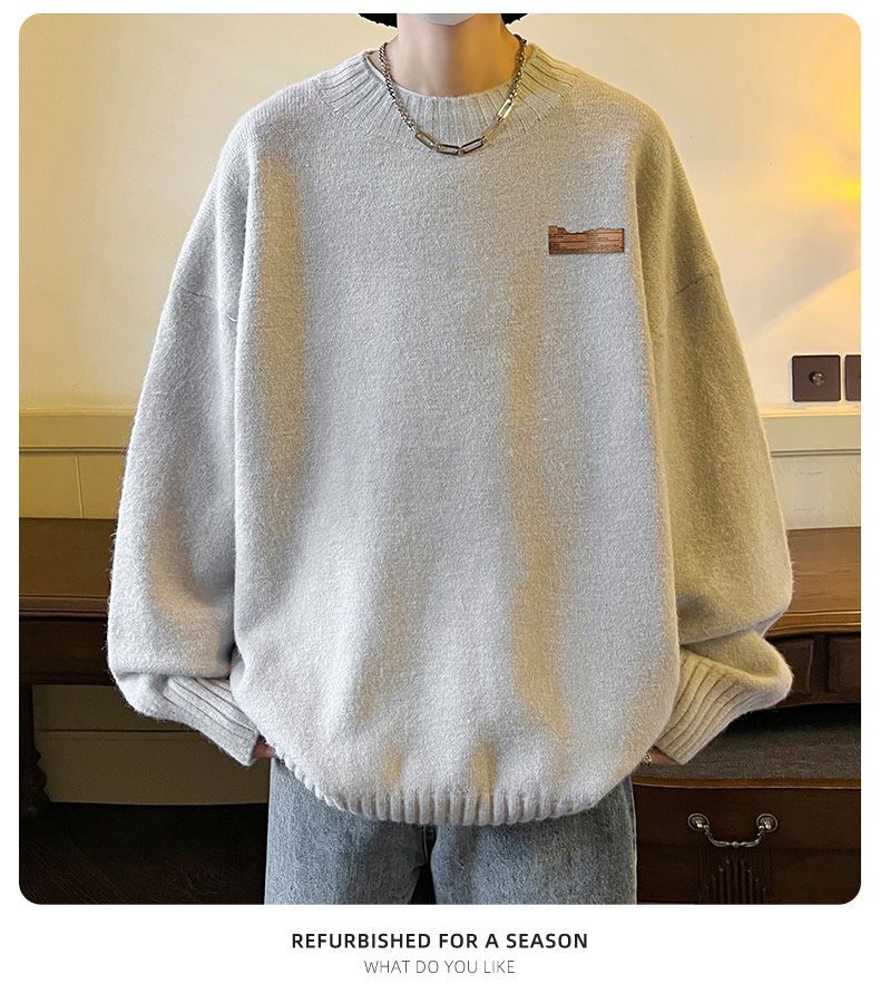 Autumn Winter Fashion Man Solid Pring Casual O Neck Men's Loose Tess Cool Boys Pullover Knitted Sweater All Match Soft