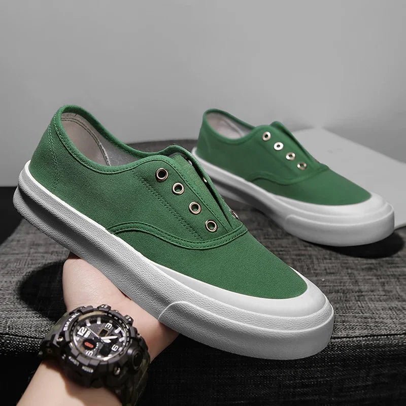 Men Canvas Shoes Fashion Solid Color Men Vulcanized Shoes Lace-up Casual Shoes Men Sneakers Tenis Masculino Zapatillas Hombre