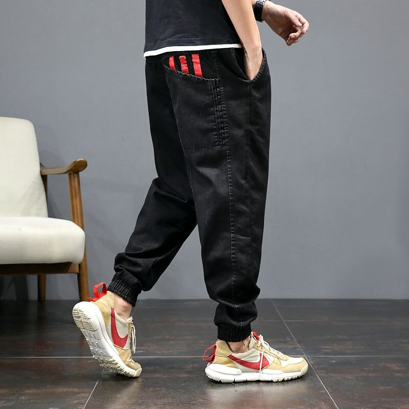 Men's Jeans Fashion Streetwear Plus Size Denim Cargo Pants Hip Hop Jeans Loose Fitting Casual Long Pants Trousers Men