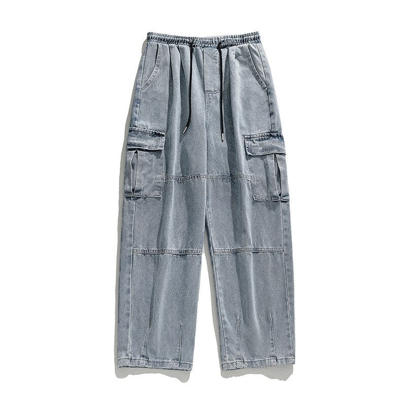 Baggy Jeans big pocket Trousers Male Denim cargo Pants  Wide Leg Pant Men's Jeans Loose Casual  Streetwear Hip Hop Harajuku 2023