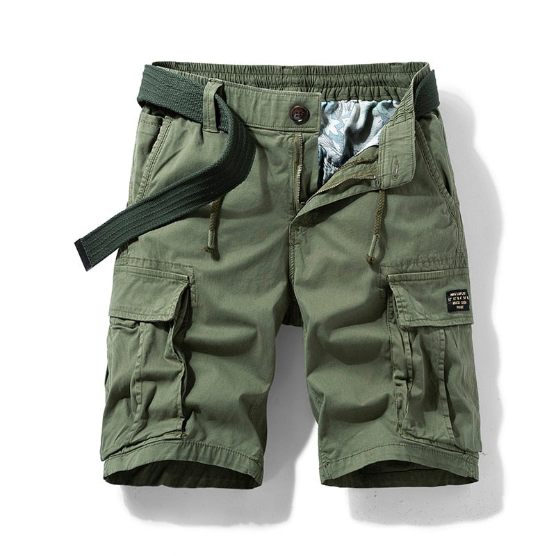 2023 New Mens Summer Cotton Army Tactical Cargo Shorts Fashion Khaki Multi-pocket Casual Short Pants Loose Military Shorts Men