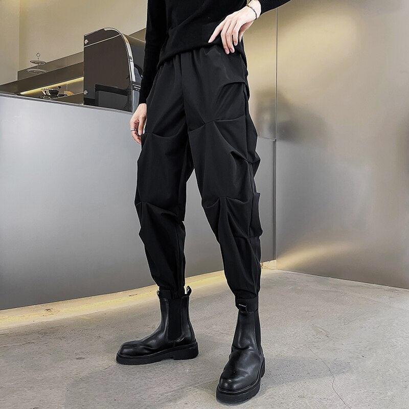 Men 2023 Spring Autumn New Loose Harem Pants Male Solid Color Joggers Cargo Pants Men Sweatpants Streetwear Casual Pants U206