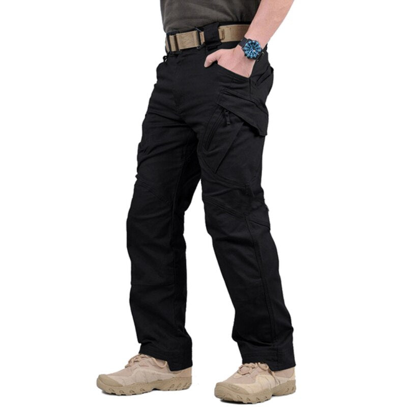 Outdoor Military Tactical Pants Men's Casual Loose Zipper Pocket Solid Color Cargo Pants X9 Men's Sports Combat Jogging Trousers