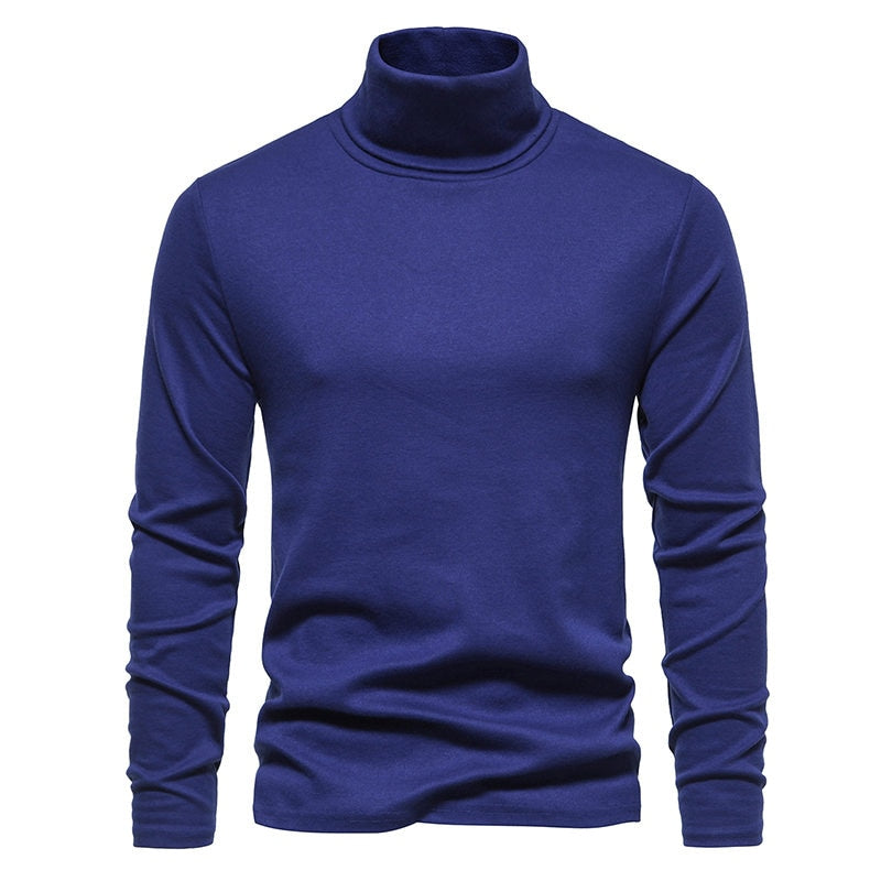 Men‘s Turtleneck Sweater Knitted Pullovers Bottoming Knitwear Fashion Casual Slim Fit Solid Color Stretch Pullover Sweaters Men