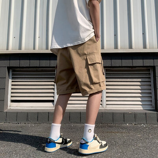 Shorts Men Cargo Japanese Fashion Loose Summer Casual S-5XL Clothing Harajuku Pockets Knee-length Streetwear Prevalent Classic