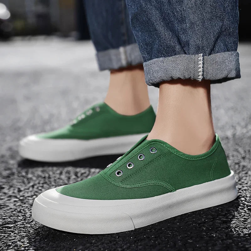 Men Canvas Shoes Fashion Solid Color Men Vulcanized Shoes Lace-up Casual Shoes Men Sneakers Tenis Masculino Zapatillas Hombre