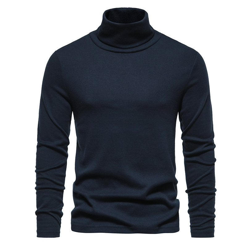 Men‘s Turtleneck Sweater Knitted Pullovers Bottoming Knitwear Fashion Casual Slim Fit Solid Color Stretch Pullover Sweaters Men