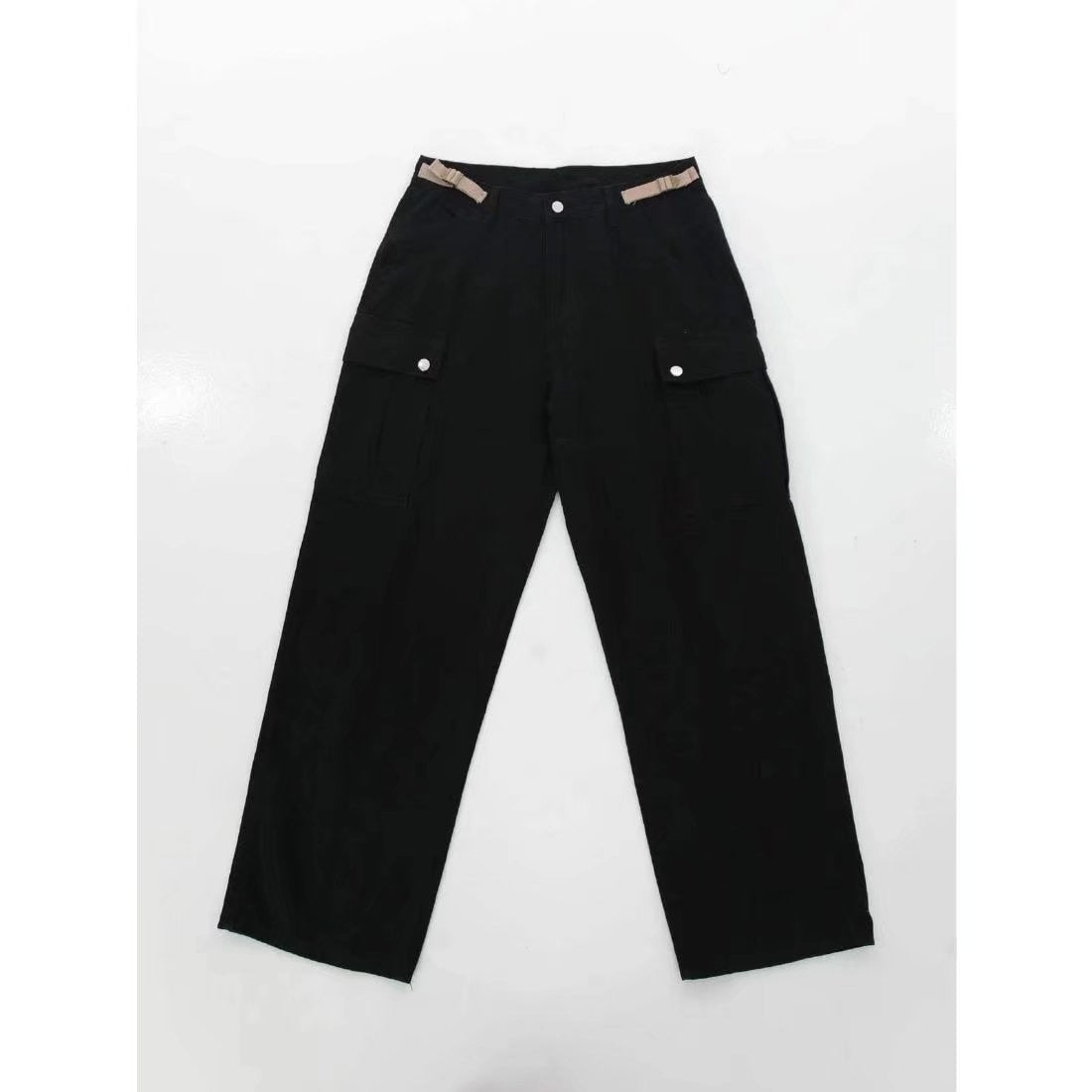 Japanese cityboy heavy cotton overalls wide leg pants European and American street high waist slim hiphop big mouth bag fashion