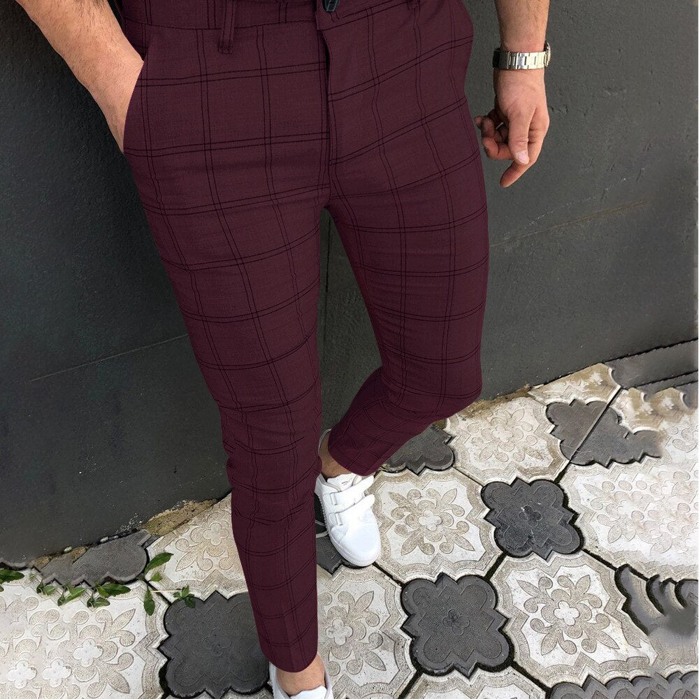 Men Clothing Hot Work Stretch Pants Spring Autumn New Fashion Grey Blue Multicolor Casual Trousers Pencil Pants For Men Business