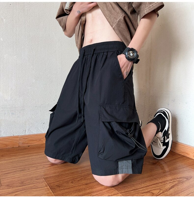 Wide Leg Shorts Men Short Oversize Vintage Men's Shorts for Summer Clothing Mens Sports Bermuda Running Workout Cargo Pants