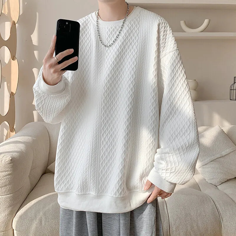 Checkered Hoodie Men Oversized Casual Pullover Sweatshirt Men Streetwear Hip-hop Loose Round Neck Hoodie Mens Hoody M-3XL