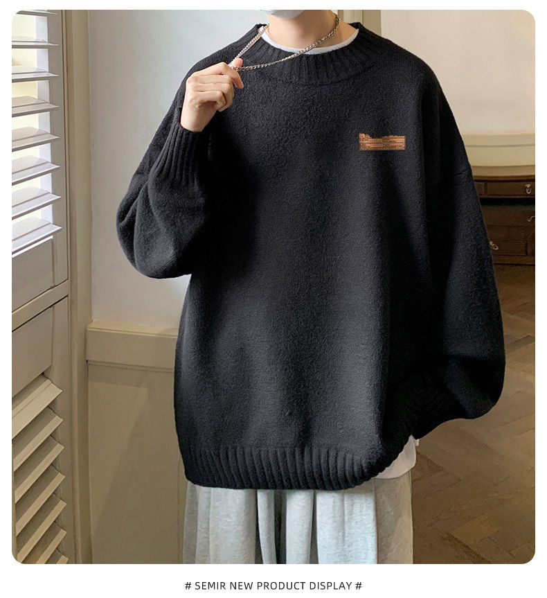 Autumn Winter Fashion Man Solid Pring Casual O Neck Men's Loose Tess Cool Boys Pullover Knitted Sweater All Match Soft