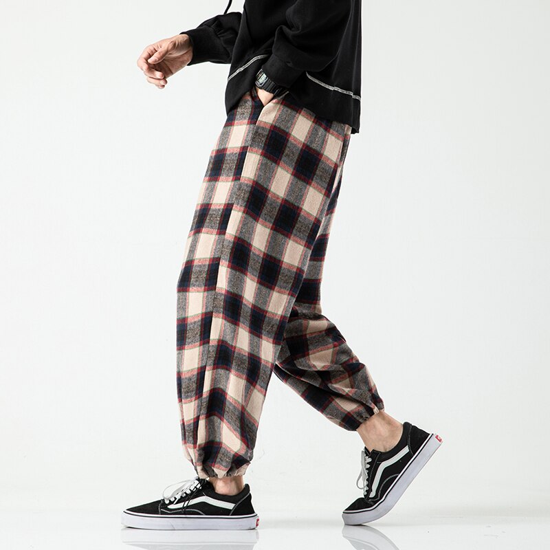 Streetwear Plaid Pants Men’s Casual Straight Trousers for Men Woman Harajuku Hip-hop Harem Pants Male Loose Oversized 5XL