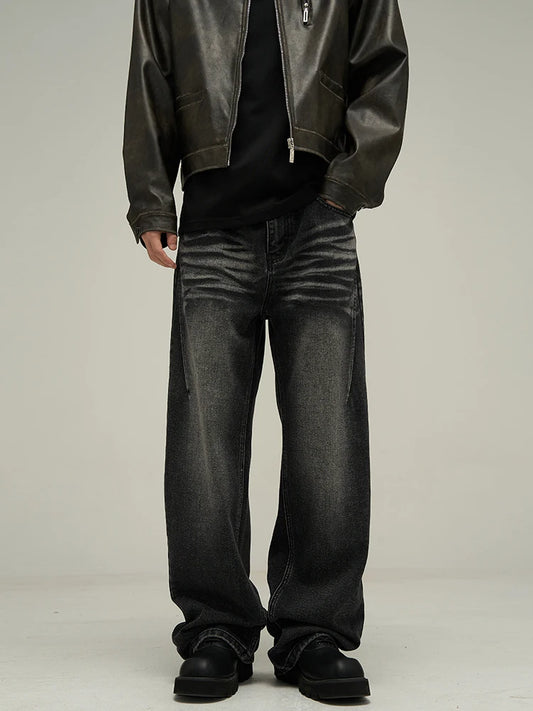 American Jeans Male China-Chic Design Sense Small Crowd High Street Ruffian Handsome High-class Pants Lovers Streetwear