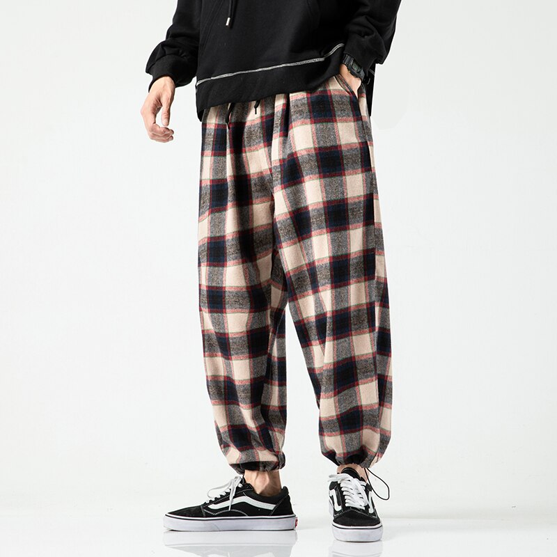 Streetwear Plaid Pants Men’s Casual Straight Trousers for Men Woman Harajuku Hip-hop Harem Pants Male Loose Oversized 5XL