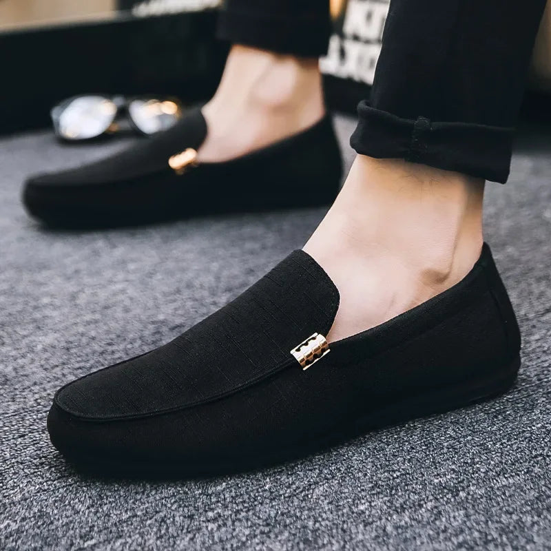 Black Loafers for Men Soft Bottom Casual Shoes Classic Comfort Moccasins Shoes Man Flat Driving Shoes Light Male Walking Sneaker