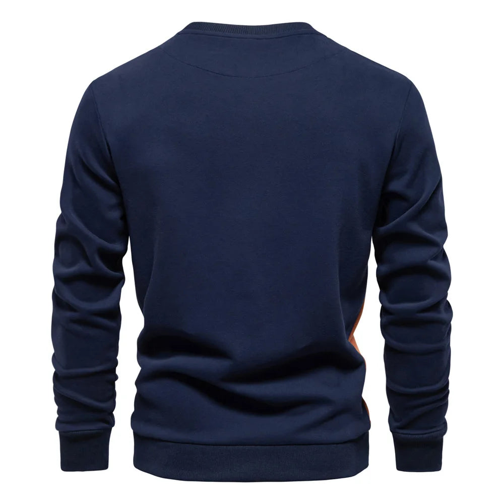 FORUWISH  -  2024 New Mens Patckwork O-neck Pullover Long Sleeved Sweatshirts Spring Autumn Fashion Casual Top Tracksuit Sweatshirt For Men