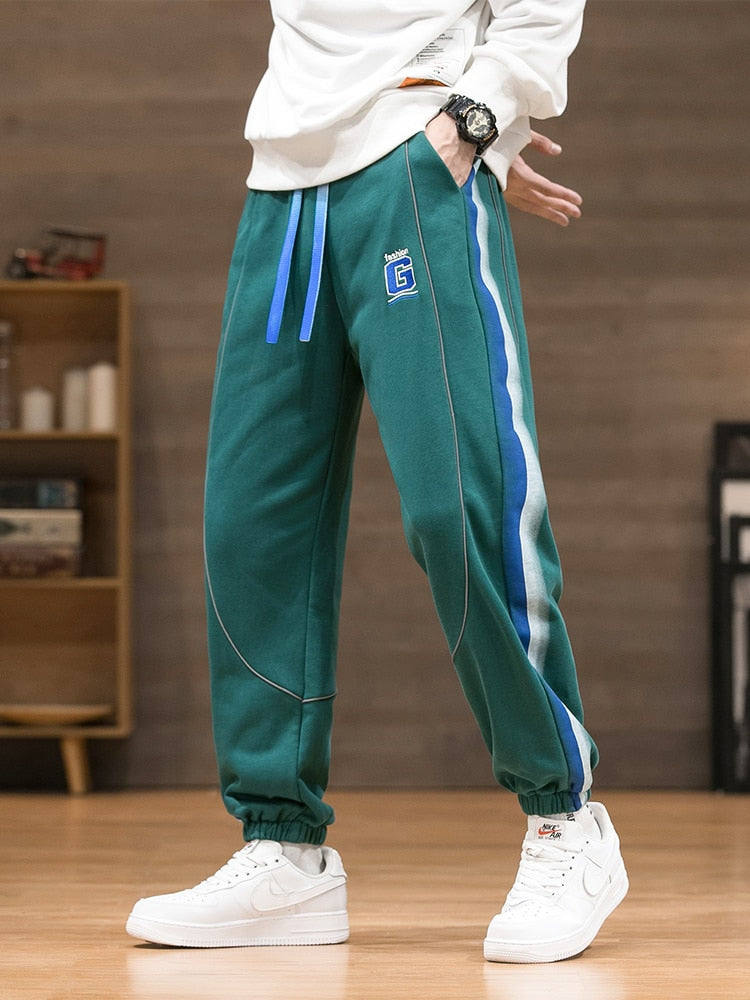 2023 New Men's Joggers Sweatpants Plus Size Streetwear Fashion Letter Embroidery Cotton Casual Sweats Loose Harem Pants 8XL