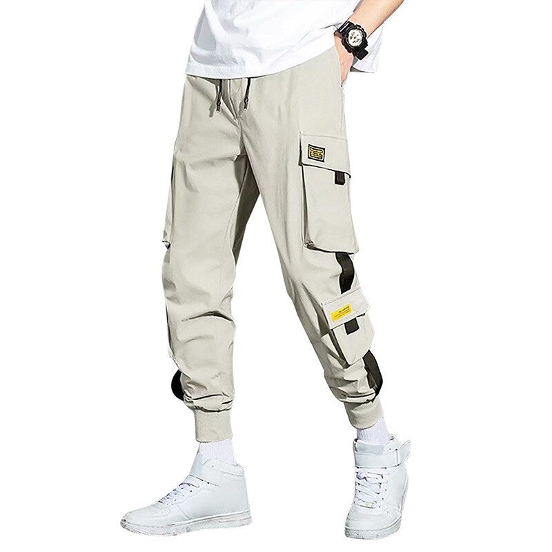 Men Summer Pants Cargo Work Trousers Stretch Waist Loose Multi Pocket Casual Trousers Pants Sports Outdoor Wearing Trousers