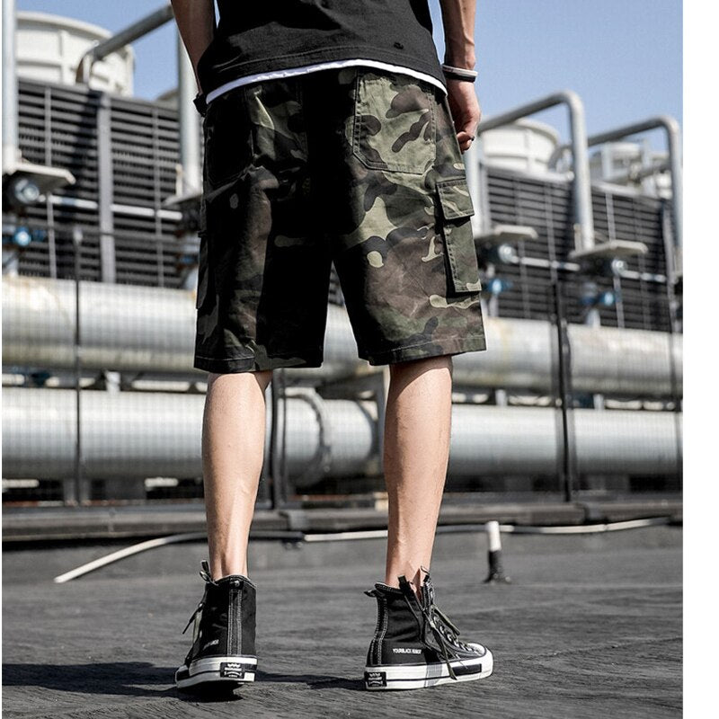 Summer Men's Cotton Shorts Multi-Pocket Camo Cargo Shorts Fashion Beach Pants Trend Loose High-Quality Large Size Sports Shorts