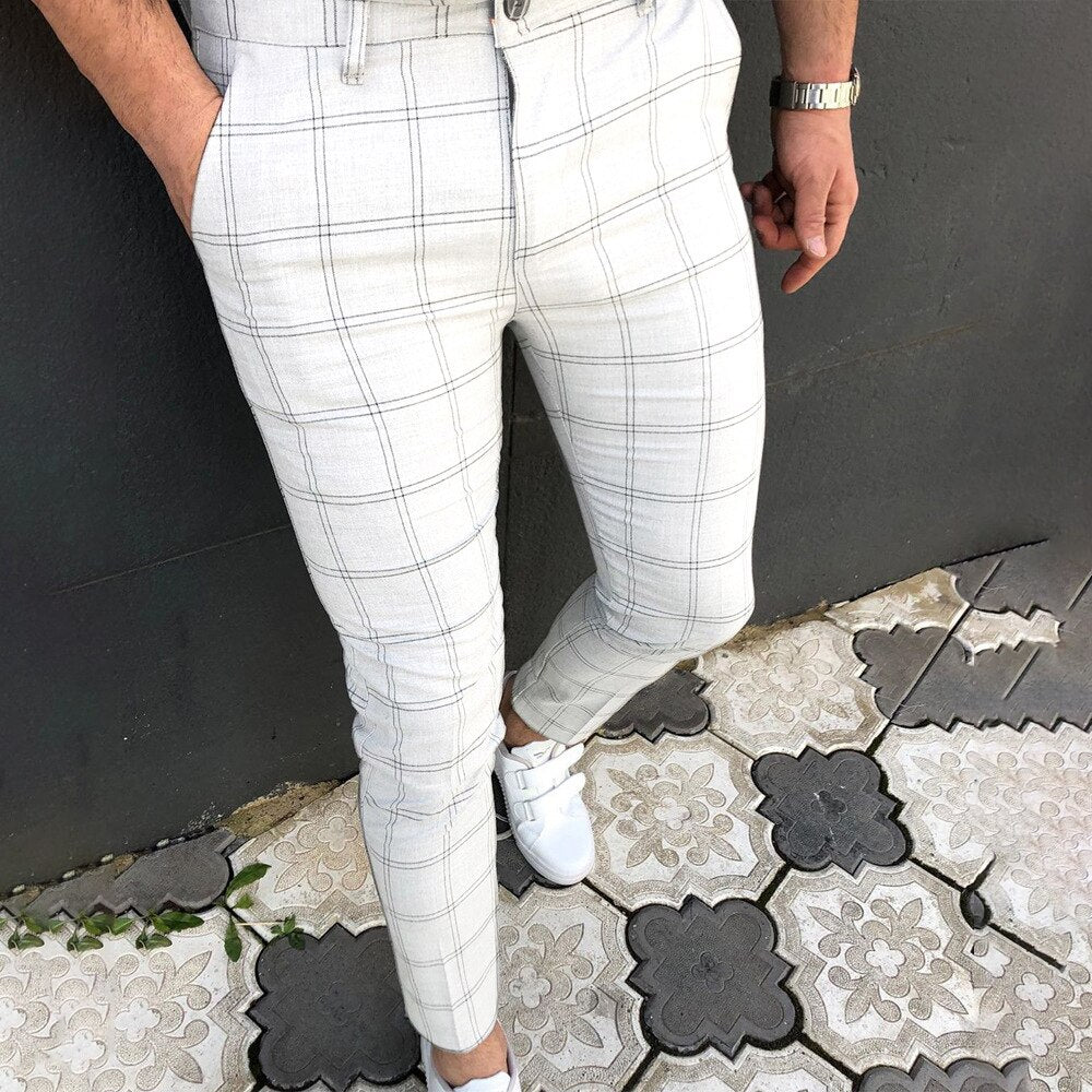 Men Clothing Hot Work Stretch Pants Spring Autumn New Fashion Grey Blue Multicolor Casual Trousers Pencil Pants For Men Business