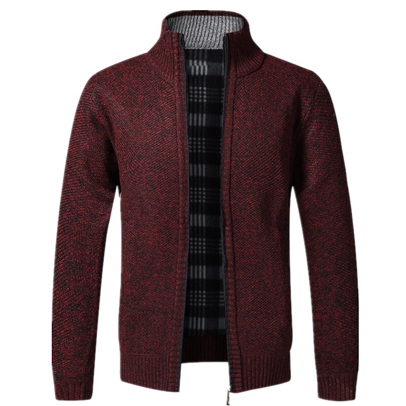 2023 Men's Knit Cardigan Winter Zip-up Vintage Warm Fleece Clothing Over Slim Fit Sweaters Male Korean Style Golf Outerwear Coat