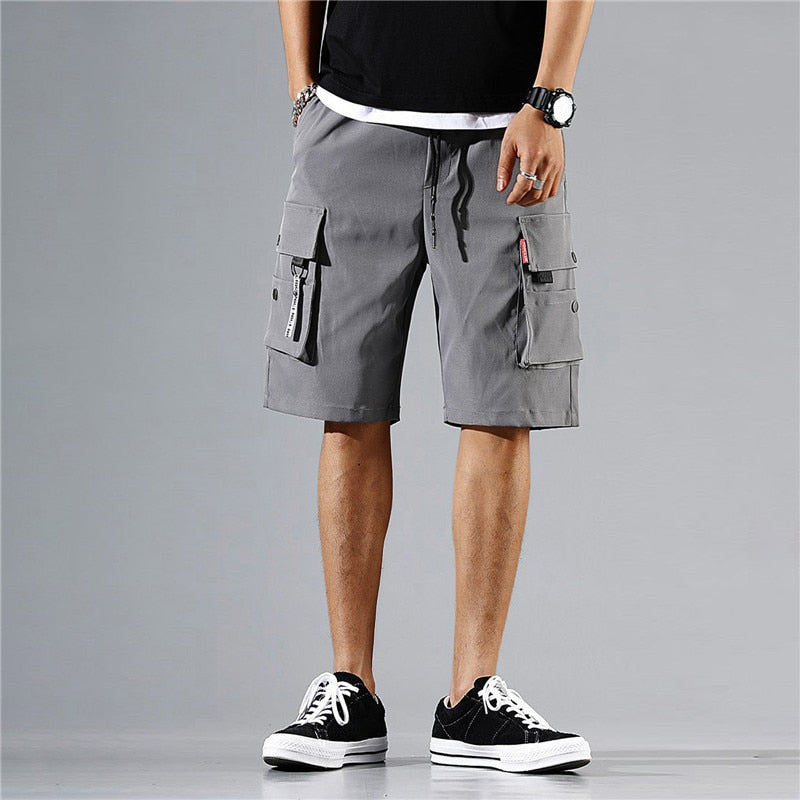 Summer Cargo Shorts Men Camouflage Buttons Loose Casual Multi-Pocket Baggy Shorts Streetwear Hip Hop Military Tactical Shorts