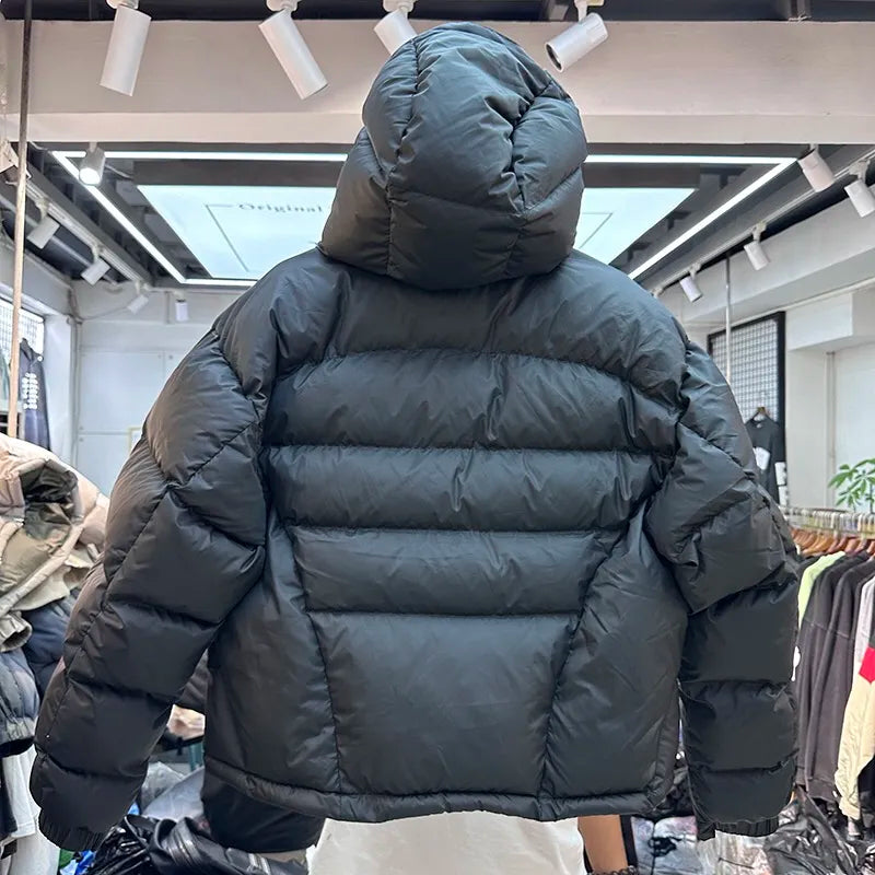 Winter hooded down jacket thickened