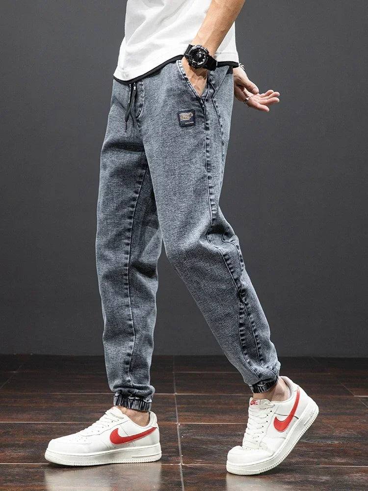 Plus Size 7XL 8XL Spring Summer Cargo Jeans Men Fashion Streetwear Denim Pants Baggy Casual Jogger Harem Jean Trousers Male