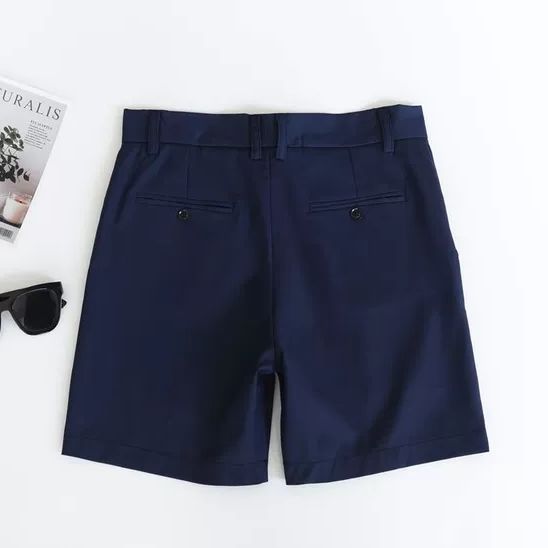 2023 Men Summer Fashion Korean  Thin Shorts Men Business Casual All-match Shorts Male Solid Color Pockets Shorts C08