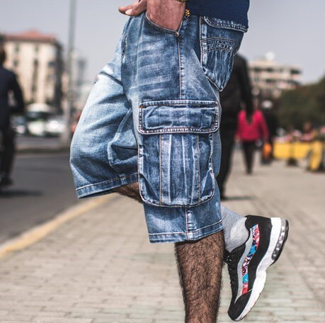 Plus Size Mens Loose Baggy Denim Shorts Fashion Streetwear Hip Hop Skateboard Cargo Jeans Short for Male Straight Short Pants