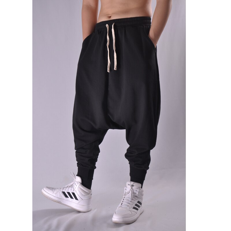 Men's Baggy Trousers Sweatpants Loose Crotch Hip-hop Big Harem Pants Large Size Flying Squirrel  Sports Jogging Pants