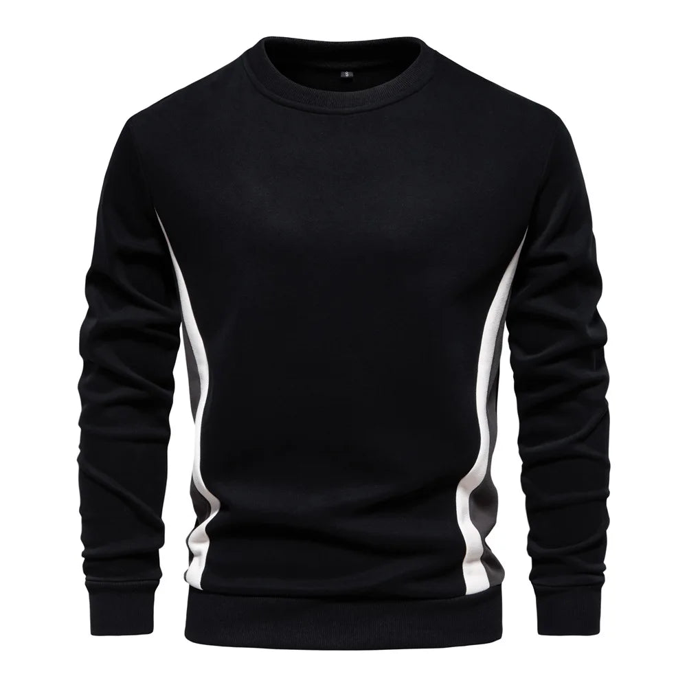 FORUWISH  -  2024 New Mens Patckwork O-neck Pullover Long Sleeved Sweatshirts Spring Autumn Fashion Casual Top Tracksuit Sweatshirt For Men