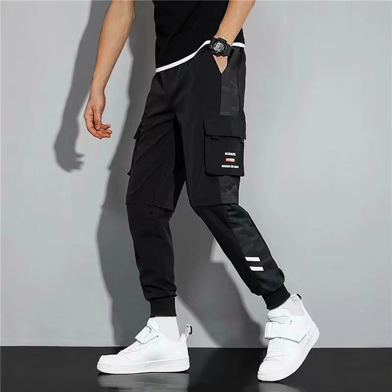 Men Summer Pants Cargo Work Trousers Stretch Waist Loose Multi Pocket Casual Trousers Pants Sports Outdoor Wearing Trousers