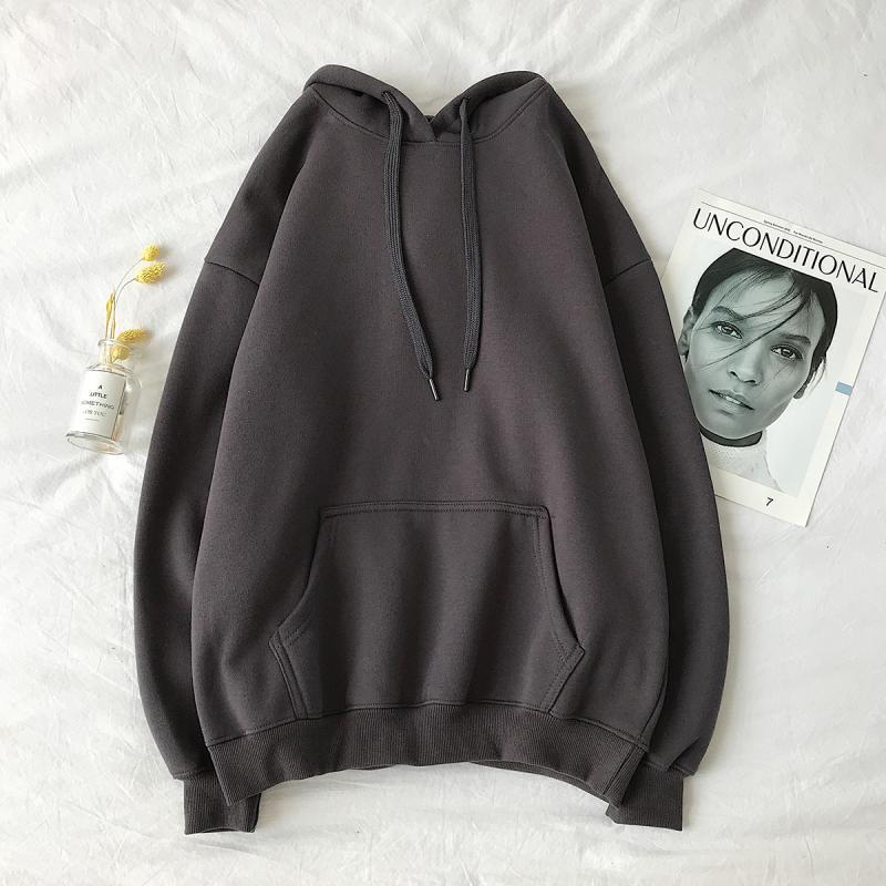 Hooded Sweatshirt Men Women Oversized Hoodie Long Sleeve Pullover Solid Couple Clothes Boys Grils Casual Hoodies Spring Winter