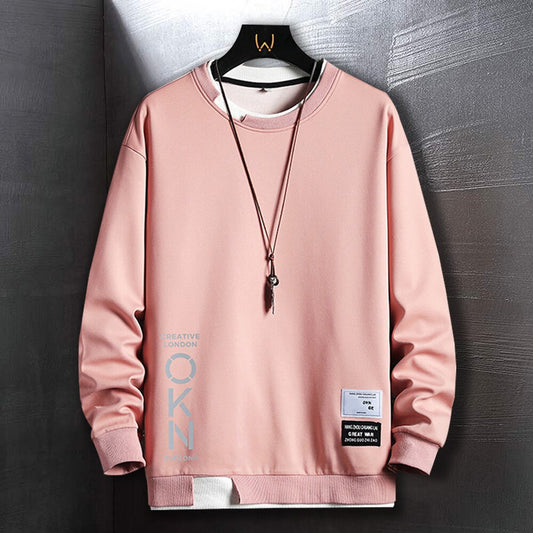 Mens Sweatshirt Casual Long Sleeves Shirts Men Streetwear Korean Fashion Crew Sweatshirt Spring and Autumn Clothes For Men