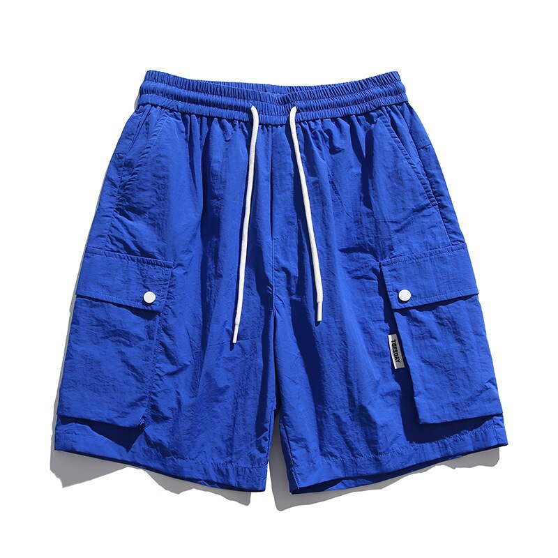 Cargo Ice Shorts Men Summer Beach Loose Casual Work Trousers Men's Clothing White Black Blue Shorts Pants Breathable