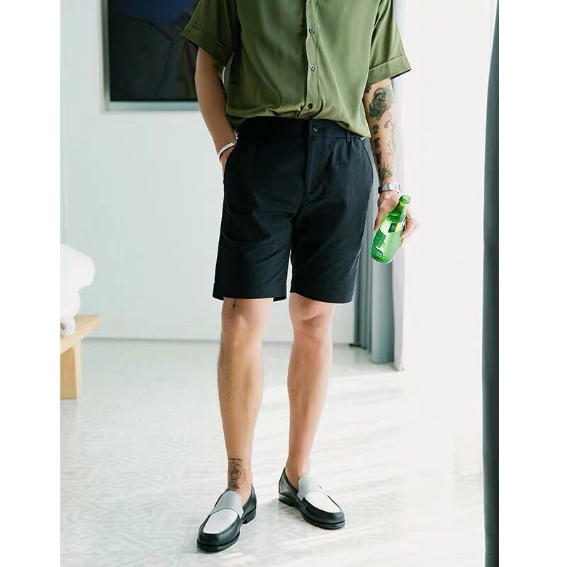 Summer Men's Sportswear Casual Suit Shorts Men Cotton Loose Work Casual Homme Short Pants Male Beach Shorts