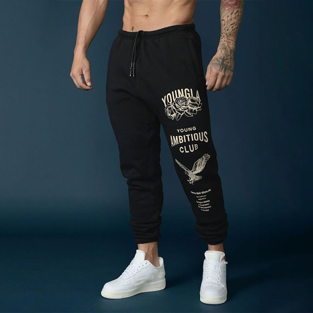 Fashion Fitness Pants Men's Fall And Winter Loose And Thick Bunched Feet Outdoor Sports Pants American Basketball Training Pant