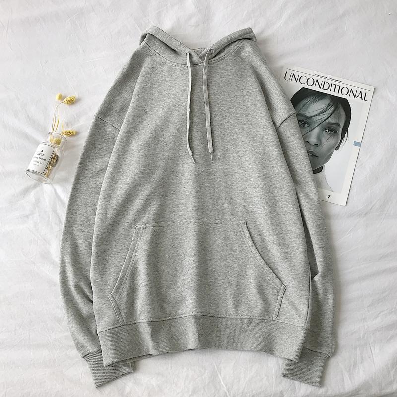 Hooded Sweatshirt Men Women Oversized Hoodie Long Sleeve Pullover Solid Couple Clothes Boys Grils Casual Hoodies Spring Winter