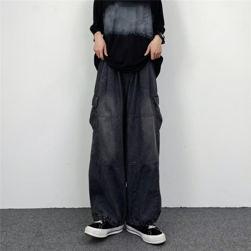 Streetwear Baggy Cargo Jeans Women’s Vintage Y2K High Waisted Straight Wide Leg Pants Denim Trousers Fairy Grunge Alt Clothes