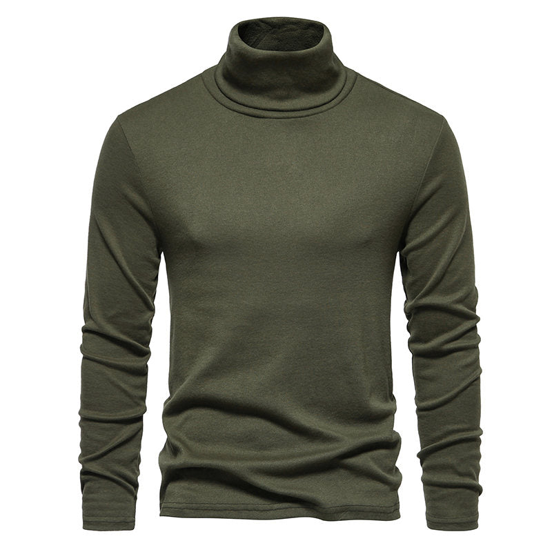 Men‘s Turtleneck Sweater Knitted Pullovers Bottoming Knitwear Fashion Casual Slim Fit Solid Color Stretch Pullover Sweaters Men