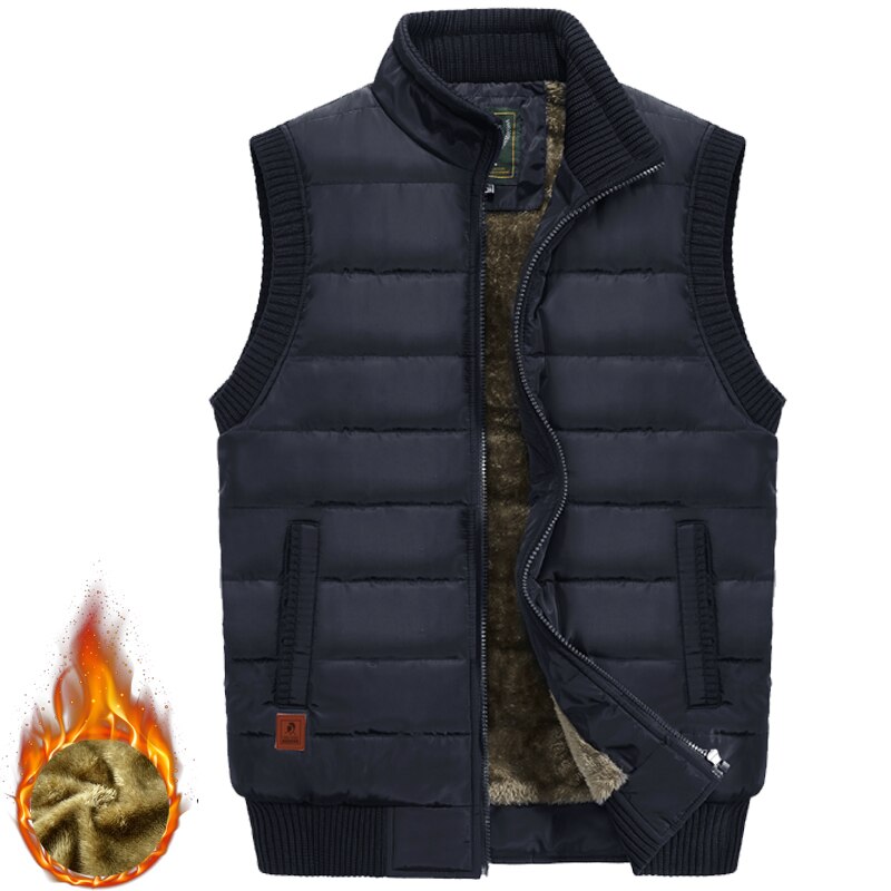 2023 Men's Winter Jackets Sleeveless Vest Thick Fleece Warm Waistcoat Male Plush Casual Windproof Big Size Plus 8XL Large