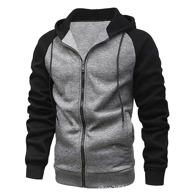 FORUWISH  -  Prowow New Men's Zip-Up Color Block Hoodie with Casual Stylish Durable Fall/Winter Top Raglan Sleeves Hoodies Sweatshirt Male