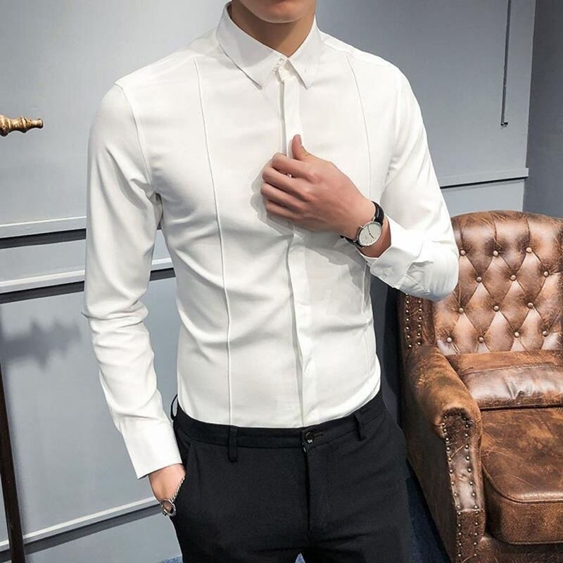 Fashion Lapel Solid Color All-match Shirt Men's Clothing 2023 Spring New Oversized Casual Tops Long Sleeve Loose Korean Shirt