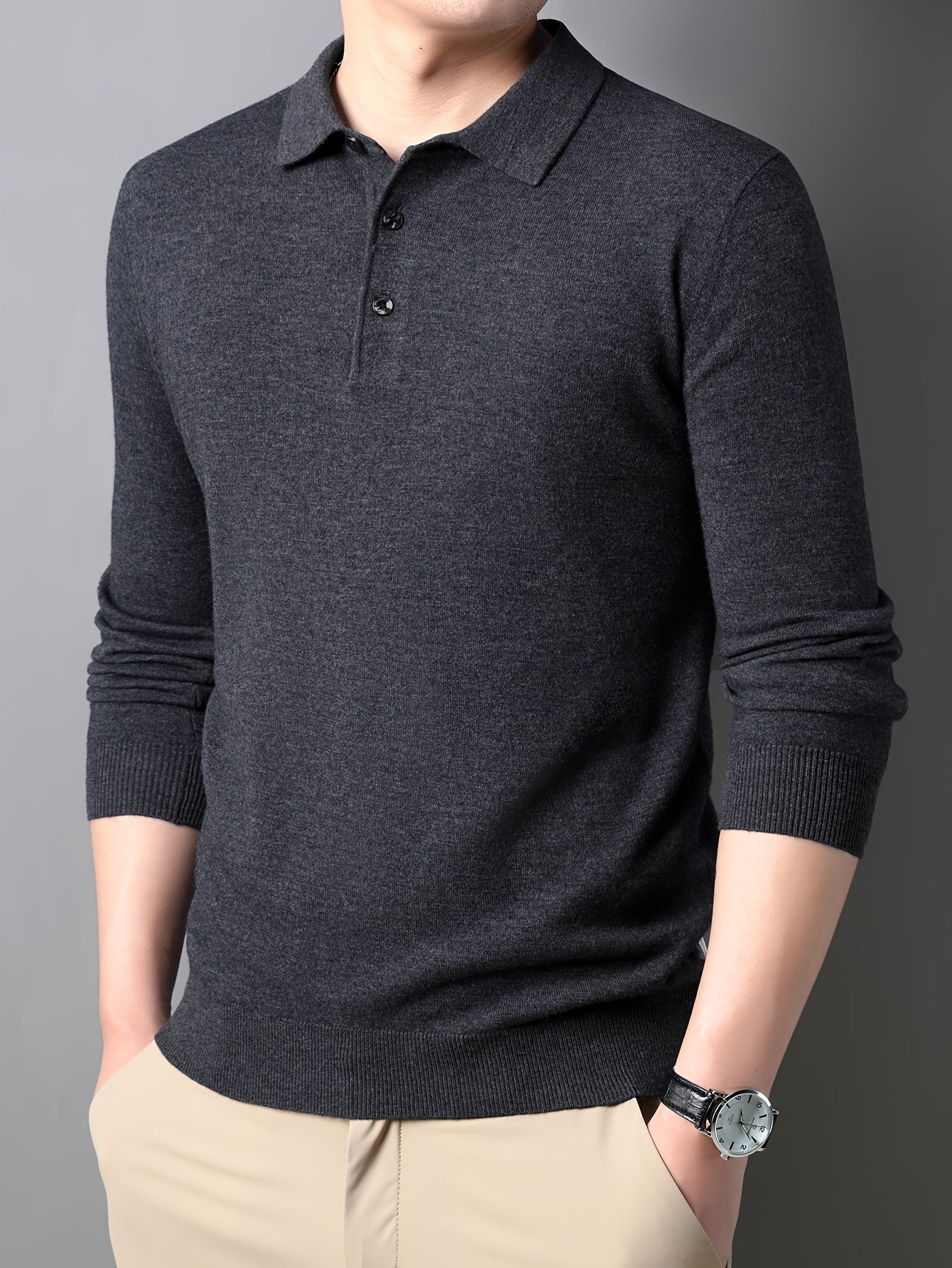 Mens Classic Knit Crew Neck Sweater - Soft, Breathable, Versatile Long Sleeve Pullover Top for Spring and Fall - Perfect for Casual Daily Wear, Outdoor Activities, and Layering