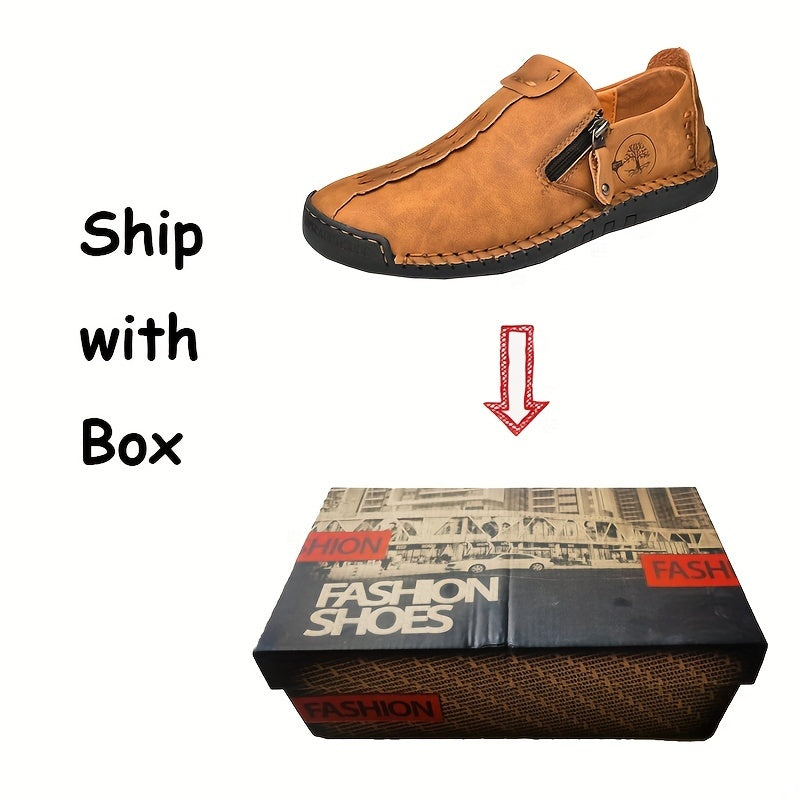 Men's Vintage Lightweight Breathable Handmade Loafer Shoes For Outdoor